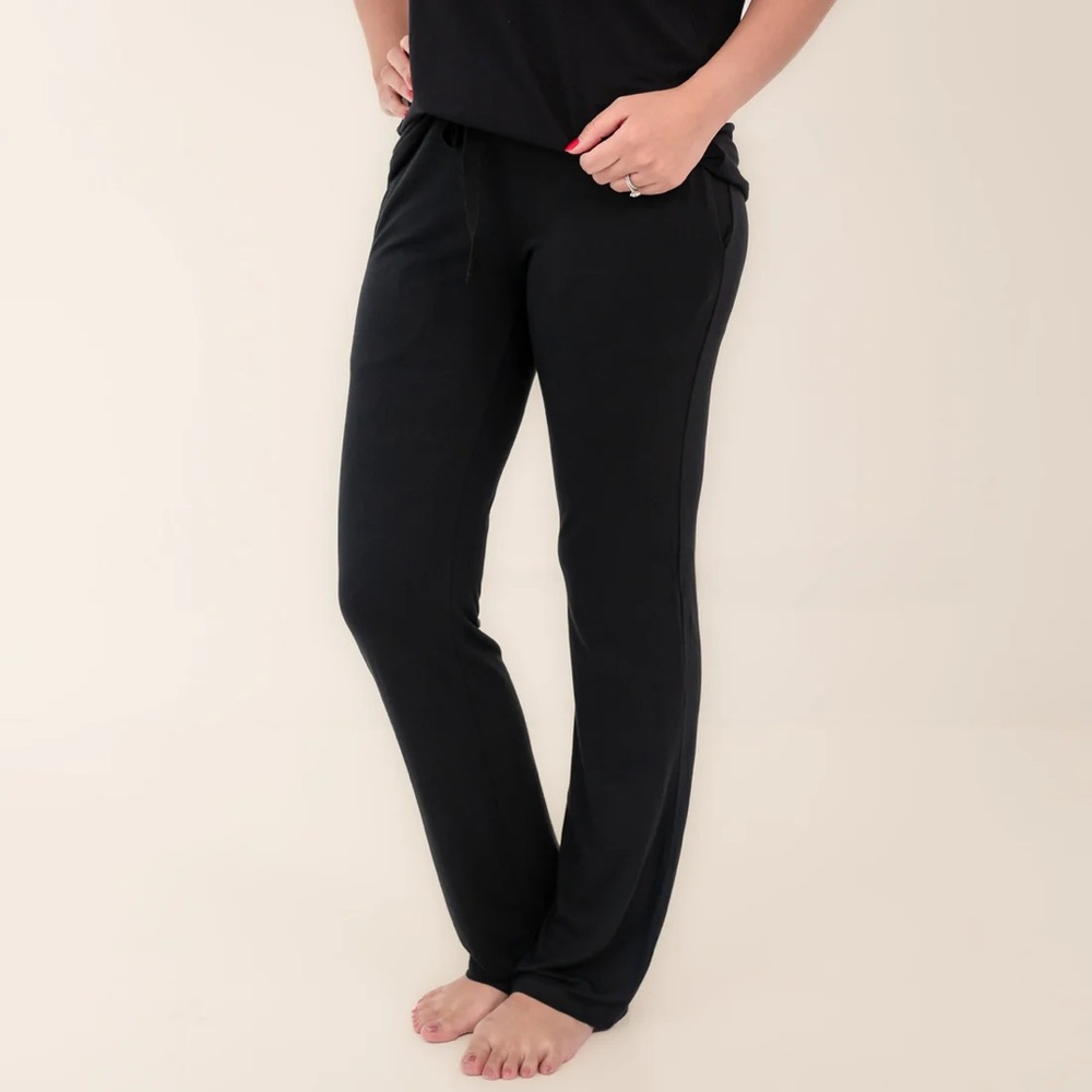 Kyte black lounge pants with drawstring